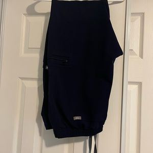 Navy yola skinny figs scrub pants, xl petite